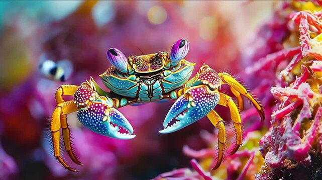 cute colorful crab prints