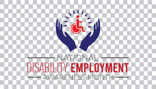 National Disability Employment Awareness Month is observed every year on October. Social Awareness concept.  background, placard, banner template Vector illustration design.