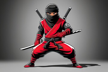 Dynamic 2D Ninja Character Design with Bold Rebel Aesthetics