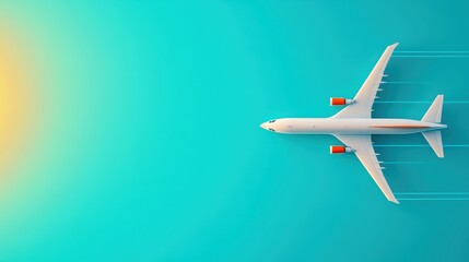 Speed and Grace: Jet Plane Soaring Through the Sky with Copy Space for Text