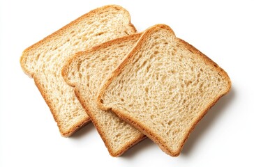 Slices of bread isolated on a white background