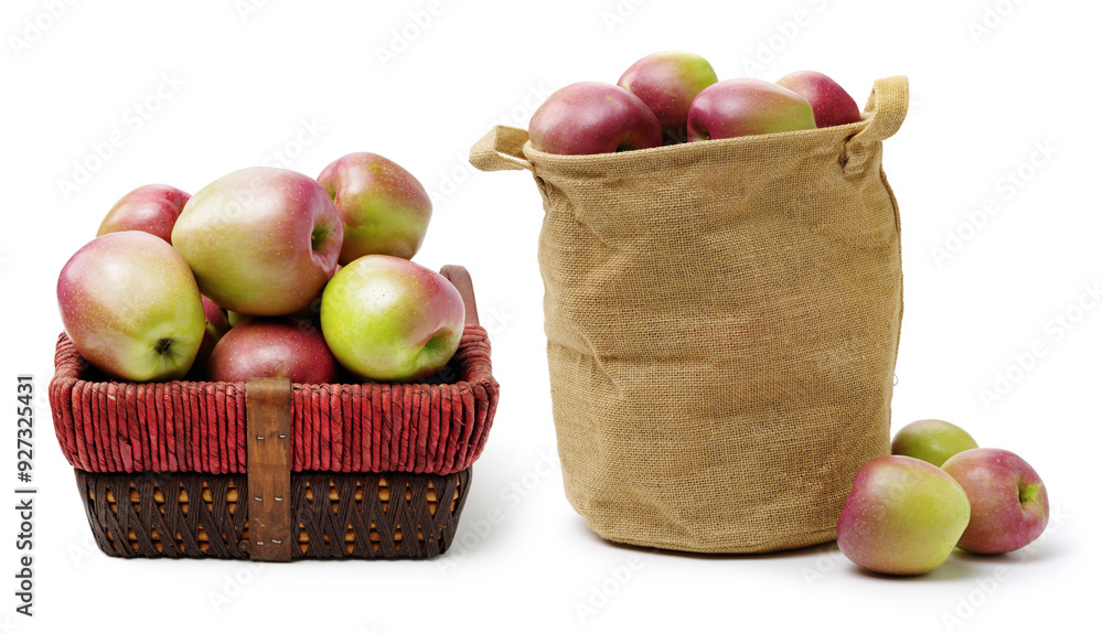 Wall mural red apples isolated on white background