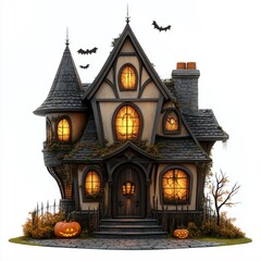 3D Cartoon Cute Funny Haunted House for Halloween
