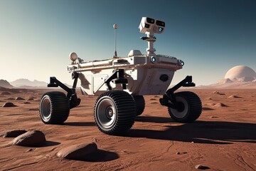 High Quality 5K 3D Model of a Planet Rover Exploring Alien Terrain