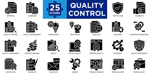 quality control, quality, control, industry, product icon set. Outline icons collection. Simple vector illustration
