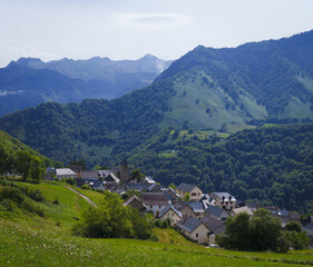 Obraz premium Village of Lescun. Lescun is a village located in the valley of Aspe, France.