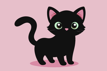 Kitten is a black vector design on a white background