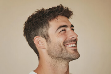 Obraz premium A close up of a man's face with her eyes closed