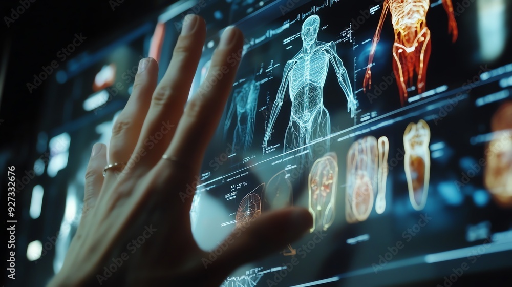 Poster human anatomy on a digital screen