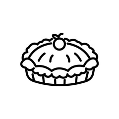 pie icon vector in line style