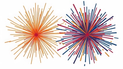 Explosive Brilliance: Fireworks Isolated on White perfect Png 