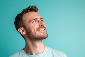 Fototapeta premium A close up of a man's face with her eyes closed