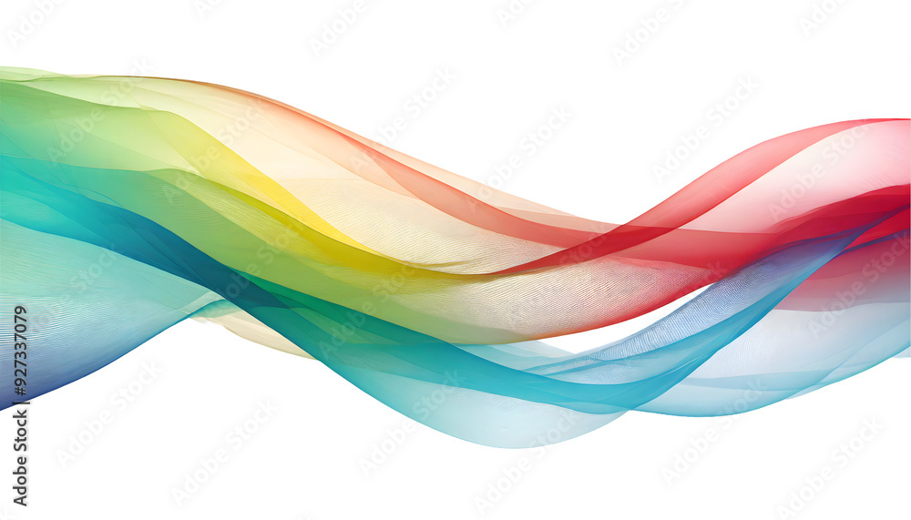 Sticker abstract colorful wave transparent stylish isolated on white background. generative ai.