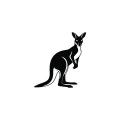 black silhouette of a kangaroo