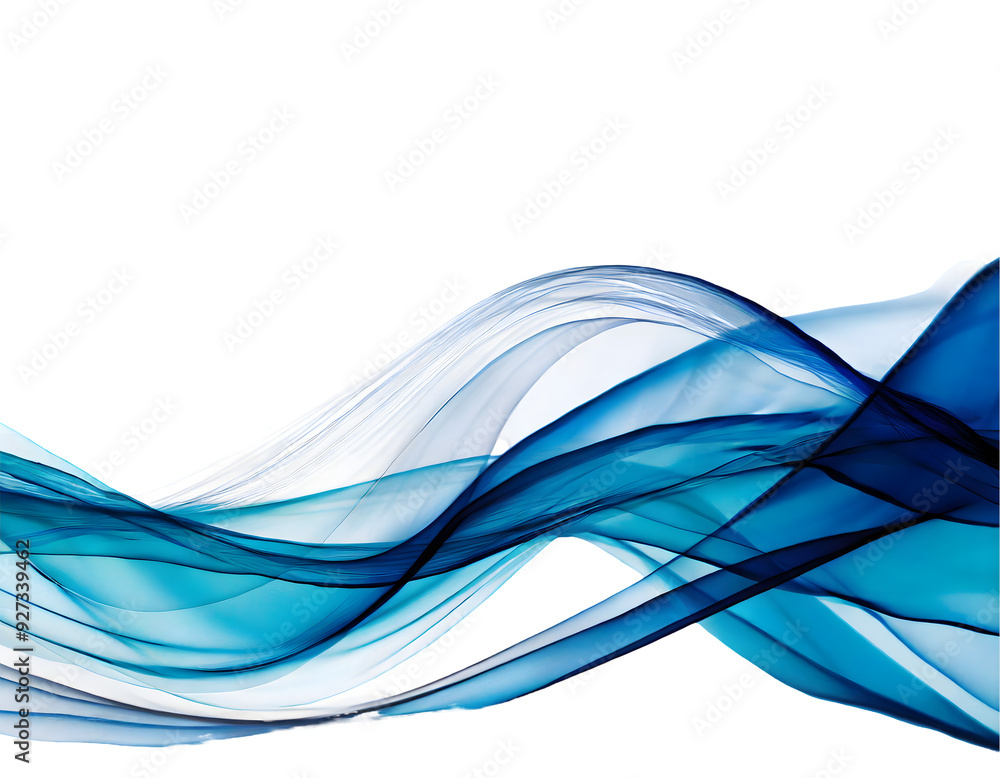 Poster abstract wave design on a white isolated background. generative ai.