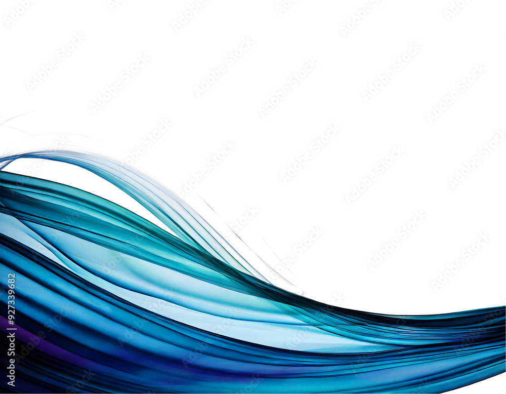 Poster abstract wave design on a white isolated background. generative ai.