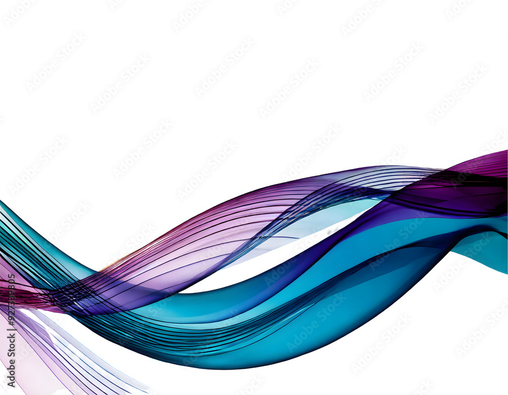 Poster abstract wave design on a white isolated background. generative ai.