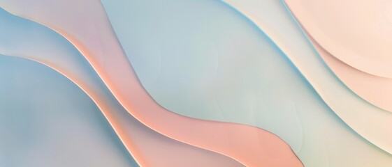 Obraz premium Soft, pastel-colored abstract waves create a serene and soothing visual flow, evoking a sense of calmness and tranquility.