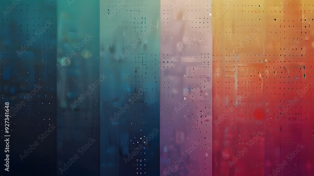 Wall mural Gradient colorful long banner. Abstract minimal dotted background for social media cover with copy space for text Generative AI