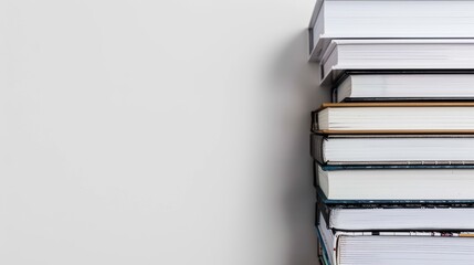 Stack of books against a white background is ideal for a range of educational themes
