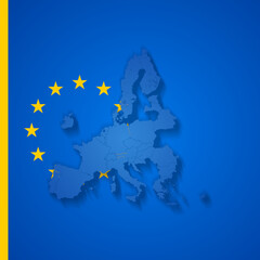 seamless tile of simplified outline map of Europe, European Union, EU, blue yellow creative abstract background icon symbol, pattern texture background, tiled