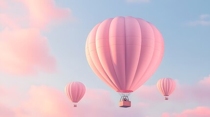 Fototapeta premium pink hot air balloon background