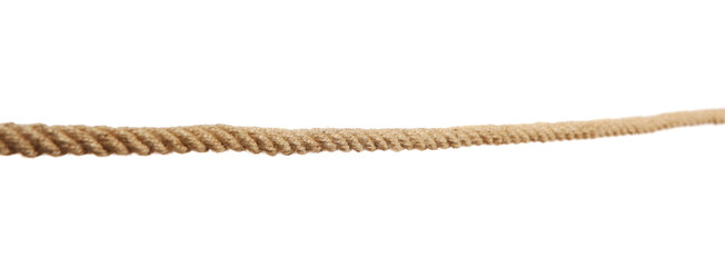 Hemp rope on white background. Organic material