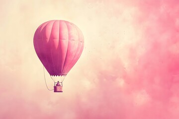 Obraz premium pink hot air balloon background