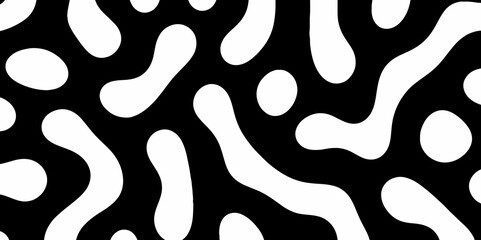 Abstract Turing organic wallpaper with background. Turing reaction diffusion monochrome seamless pattern with chaotic motion. Natural seamless line pattern. Linear design with biological shapes.