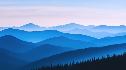 Obraz premium Image of Mountains on the Horizon: Scenic View Featuring Majestic Mountain Peaks Against a Vast Horizon. The Landscape Captures the Beauty of the Mountain Range with a Focus on its Grand Scale and Nat