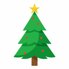 Christmas tree isolated   silhouette  vector illustration