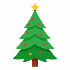 Christmas tree isolated   silhouette  vector illustration