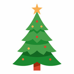 Christmas tree isolated   silhouette  vector illustration