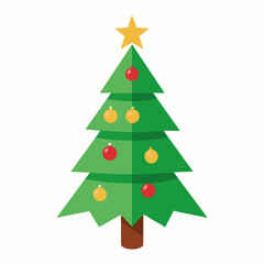 Christmas tree isolated   silhouette  vector illustration