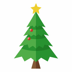 Christmas tree isolated   silhouette  vector illustration