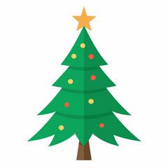 Christmas tree isolated   silhouette  vector illustration