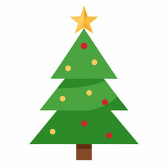 Christmas tree isolated   silhouette  vector illustration