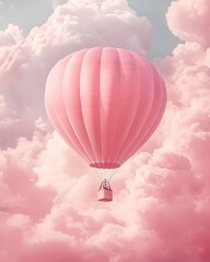 Obraz premium pink hot air balloon background