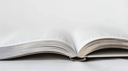 Open book resting on a white surface, inviting exploration of literature and knowledge