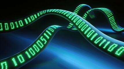 Futuristic Data Stream Design - 3D Clay Technology Wallpaper