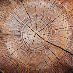 Fototapeta premium Tekstura drewniana, przekrój drewna, tapeta dekoracja generative ai 