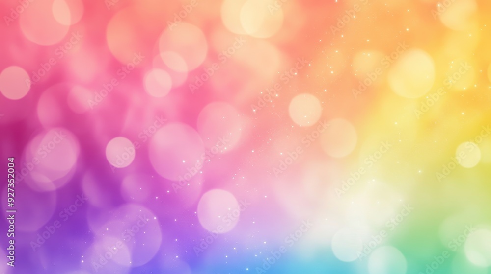Poster a vibrant, colorful gradient background with soft bokeh effects.