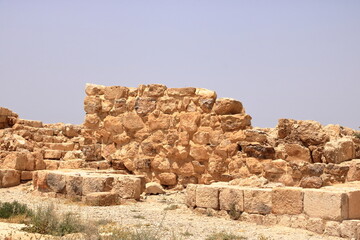 Obraz premium Herod Castle ruins, Machaerus, fortified hilltop palace in Jordan