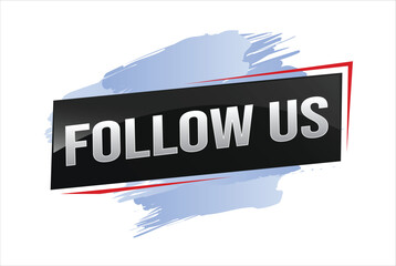 Follow us word text concept icon logo sign symbol vector note memo 3d best big sale style for use landing page, template, note, web, mobile app, poster, banner, flyer, speak, gift card, coupon

