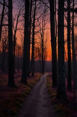 Obraz premium sunrise in the forest