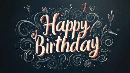 Obraz premium Vibrant Happy Birthday Graphic Celebrating Special Occasions