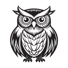 Free Owl Outline Silhouette Vector Art for Digital Projects.