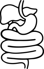 Monochrome Digestion Healthcare Outline Illustration in vector