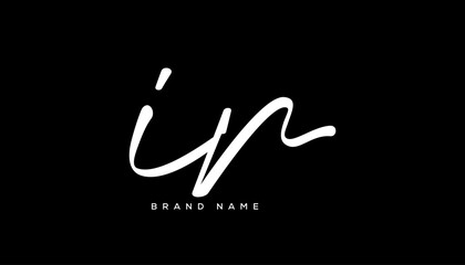 IR letter beauty handwriting vector logo. 
