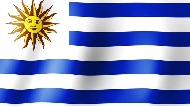 Uruguay Flag Waving Animation